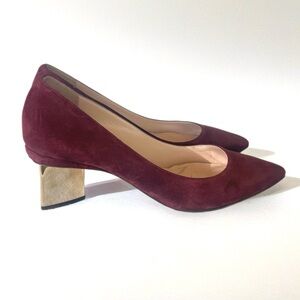 Nicholas Kirkwood Suede pumps, Gold triangular heels, EUC, 39.5